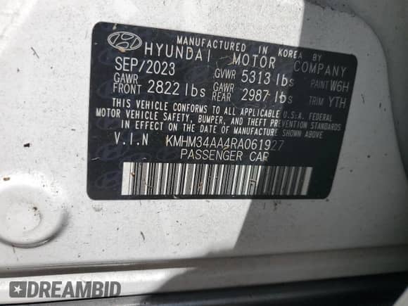 2024 Hyundai Ioniq 6 SEL с VIN KMHM34AA4RA061927, выставлен на аукционе Copart как лот 73640594 с пробегом Не указан миль и На запчасти • Non repairable. История ставок и продаж доступна на DreamBid. Изображение 13.