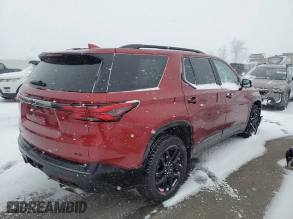 2022 Chevrolet Traverse Premier with VIN 1GNEVKKW9NJ138455, listed as a Copart auction lot 46489125 with Not provided miles and Salvage title. Bid and sale history available at DreamBid. Image 3.