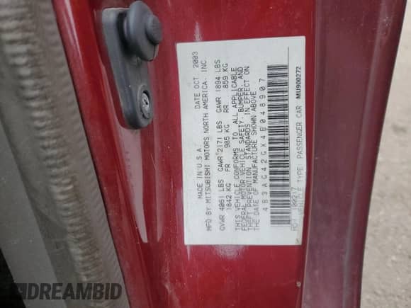 2004 Dodge Stratus SXT with VIN 4B3AG42GX4E048907, listed as a Copart auction lot 73517854 with 192,686 mi miles and Salvage title. Bid and sale history available at DreamBid. Image 12.