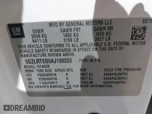 2010 Saturn Outlook XE с VIN 5GZLRTED9AJ198250, выставлен на аукционе IAAI как лот 42904856 с пробегом 166 922 миль миль и . История ставок и продаж доступна на DreamBid. Изображение 9.