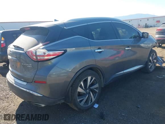 2016 Nissan Murano Platinum with VIN 5N1AZ2MH0GN100534, listed as a IAAI auction lot 42467827 with 325,677 mi miles and . Bid and sale history available at DreamBid. Image 4.