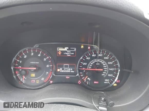 2018 Subaru WRX Premium with VIN JF1VA1C62J9814453, listed as a IAAI auction lot 41679314 with 85,936 mi miles and . Bid and sale history available at DreamBid. Image 7.