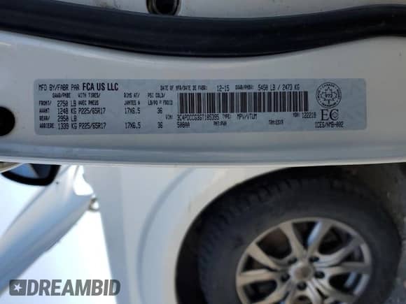 2016 Dodge Journey SXT z VIN 3C4PDCCG3GT185395, wystawiony jako Copart lot #83944305 z przebiegiem 243 064 mil mil oraz Czysty tytuł • Clean title. Historia ofert i sprzedaży dostępna na DreamBid. Obrazek 13.