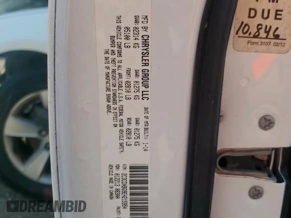 2014 Dodge Charger SE with VIN 2C3CDXBG9EH215954, listed as a Copart auction lot 69775255 with 256,827 mi miles and Salvage title. Bid and sale history available at DreamBid. Image 13.