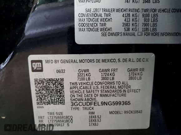 2022 Chevrolet Silverado 1500 LT Trail Boss с VIN 3GCUDFEL9NG599365, выставлен на аукционе Copart как лот 82362114 с пробегом 13 288 миль миль и Списание • Salvage title. История ставок и продаж доступна на DreamBid. Изображение 14.