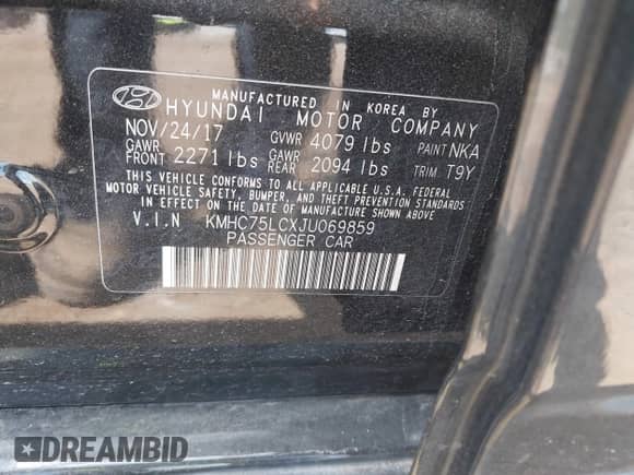 2018 Hyundai Ioniq SEL с VIN KMHC75LCXJU069859, выставлен на аукционе IAAI как лот 43136647 с пробегом 117 340 миль миль и . История ставок и продаж доступна на DreamBid. Изображение 9.