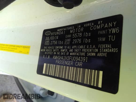 2015 Hyundai Equus Signature z VIN KMHGH4JH3FU094391, wystawiony jako IAAI lot #32794970 z przebiegiem 104 053 mil mil oraz . Historia ofert i sprzedaży dostępna na DreamBid. Obrazek 9.