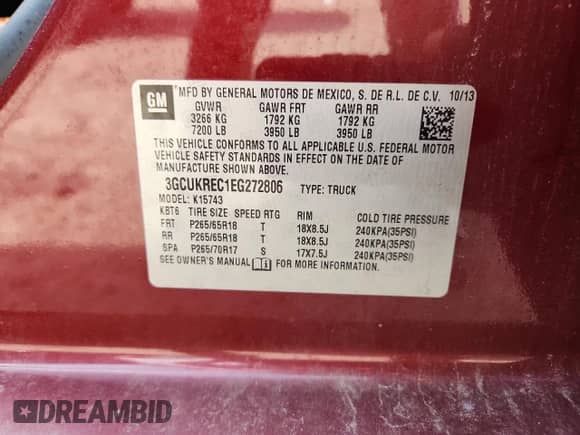 2014 Chevrolet Silverado 1500 LT with VIN 3GCUKREC1EG272806, listed as a Copart auction lot 84800145 with 250,739 mi miles and Clean title. Bid and sale history available at DreamBid. Image 12.