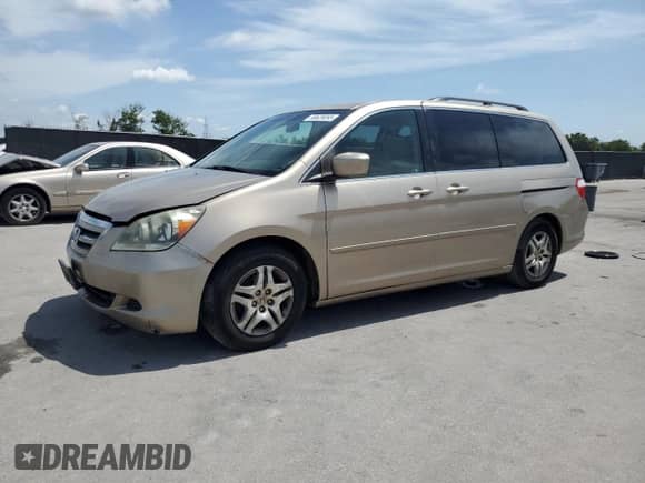 2006 Honda Odyssey EX z VIN 5FNRL38446B439803, wystawiony jako Copart lot #58628095 z przebiegiem 198 483 mil mil oraz Szkoda całkowita • Salvage title. Historia ofert i sprzedaży dostępna na DreamBid. Obrazek 1.