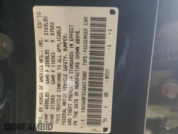 2010 Acura TL Technology с VIN 19UUA8F51AA017080, выставлен на аукционе Copart как лот 80750915 с пробегом 133 481 миль миль и Списание • Salvage title. История ставок и продаж доступна на DreamBid. Изображение 12.