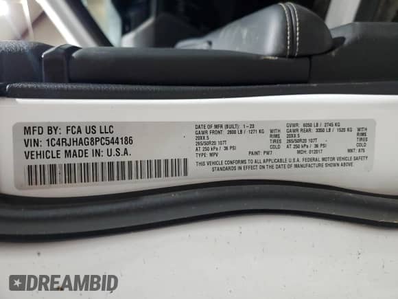 2023 Jeep Grand Cherokee Altitude with VIN 1C4RJHAG8PC544186, listed as a Copart auction lot 80485515 with 111,139 mi miles and Clean title. Bid and sale history available at DreamBid. Image 14.