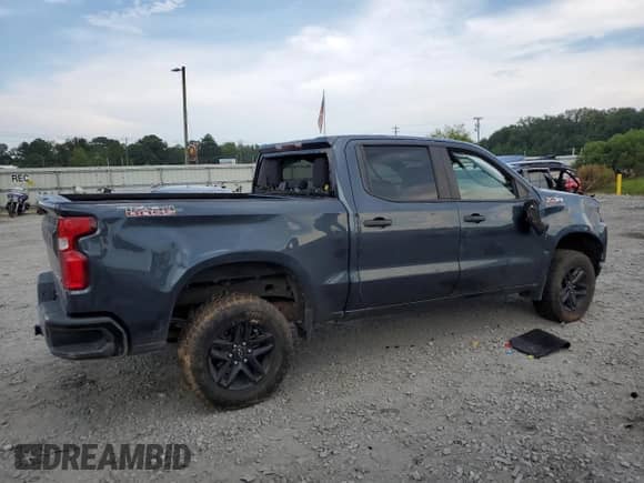 2021 Chevrolet Silverado 1500 Custom Trail Boss with VIN 1GCPYCEF0MZ283586, listed as a Copart auction lot 69621155 with 97,773 mi miles and Salvage title. Bid and sale history available at DreamBid. Image 3.