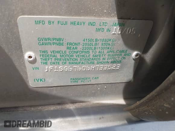 2006 Subaru Forester X L.L. Bean с VIN JF1SG67606H733523, выставлен на аукционе IAAI как лот 42506819 с пробегом 93 339 миль миль и . История ставок и продаж доступна на DreamBid. Изображение 9.