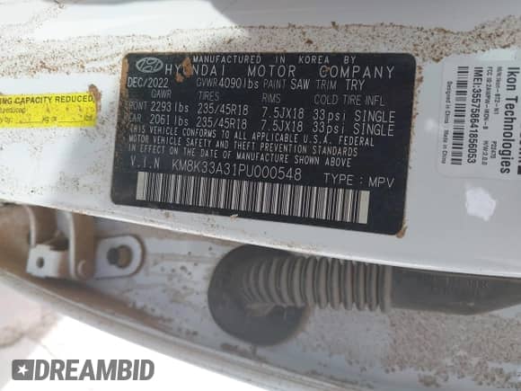 2023 Hyundai Kona N Line с VIN KM8K33A31PU000548, выставлен на аукционе IAAI как лот 41929985 с пробегом 21 432 миль миль и . История ставок и продаж доступна на DreamBid. Изображение 9.