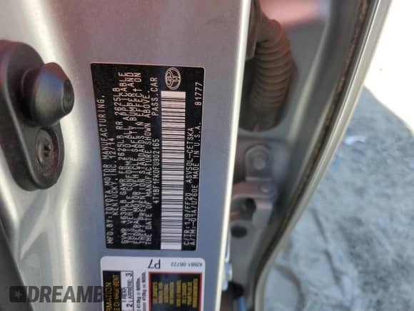 2015 Toyota Camry SE with VIN 4T1BF1FK0FU902165, listed as a Copart auction lot 86441865 with 188,901 mi miles and Non repairable. Bid and sale history available at DreamBid. Image 12.