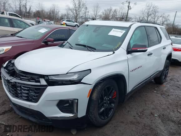 2023 Chevrolet Traverse Premier with VIN 1GNEVKKW6PJ314896, listed as a IAAI auction lot 41552390 with 25,535 mi miles and . Bid and sale history available at DreamBid. Image 2.