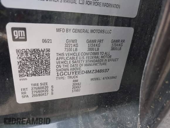 2021 Chevrolet Silverado 1500 RST z VIN 1GCUYEED4MZ348937, wystawiony jako IAAI lot #43216981 z przebiegiem 82 839 mil mil oraz . Historia ofert i sprzedaży dostępna na DreamBid. Obrazek 9.