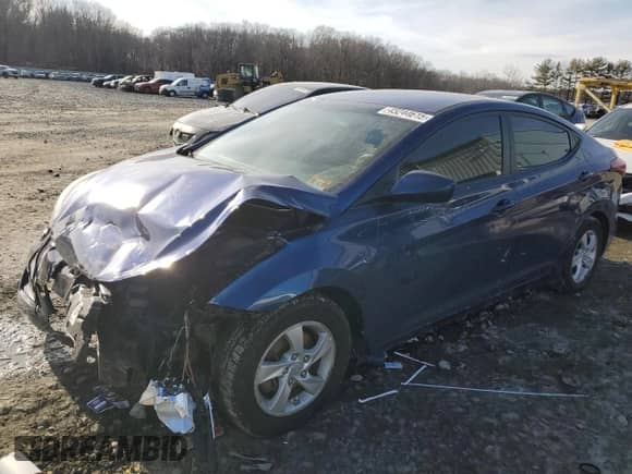 2015 Hyundai Elantra SE with VIN 5NPDH4AE4FH577301, listed as a Copart auction lot 43244615 with 160,950 mi miles and Salvage title. Bid and sale history available at DreamBid. Image 1.