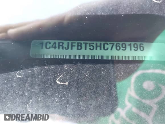 2017 Jeep Grand Cherokee Limited z VIN 1C4RJFBT5HC769196, wystawiony jako IAAI lot #41829930 z przebiegiem 88 162 mil mil oraz . Historia ofert i sprzedaży dostępna na DreamBid. Obrazek 9.