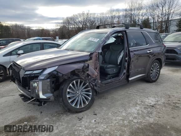 2024 Hyundai Palisade Calligraphy с VIN KM8R7DGE6RU656846, выставлен на аукционе Copart как лот 41579275 с пробегом 10 802 миль миль и Списание • Salvage title. История ставок и продаж доступна на DreamBid. Изображение 1.