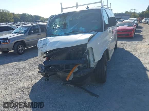 2023 Chevrolet Express Cargo with VIN 1GCWGBFPXP1112492, listed as a IAAI auction lot 43194398 with 57,576 mi miles and . Bid and sale history available at DreamBid. Image 6.