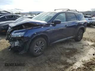 2023 Nissan Pathfinder SV with VIN 5N1DR3BA0PC205370, listed as a Copart auction lot 45671615 with 25,229 mi miles and Salvage title. Bid and sale history available at DreamBid. Image 1.