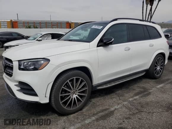 2022 Mercedes-Benz GLS 450 with VIN 4JGFF5KE1NA614177, listed as a Copart auction lot 70478995 with 27,822 mi miles and Salvage title. Bid and sale history available at DreamBid. Image 1.