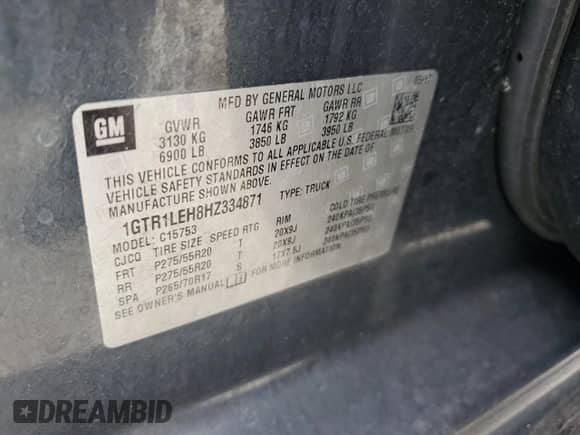 2017 GMC Sierra 1500 с VIN 1GTR1LEH8HZ334871, выставлен на аукционе Copart как лот 47699615 с пробегом 80 116 миль миль и Списание • Salvage title. История ставок и продаж доступна на DreamBid. Изображение 14.