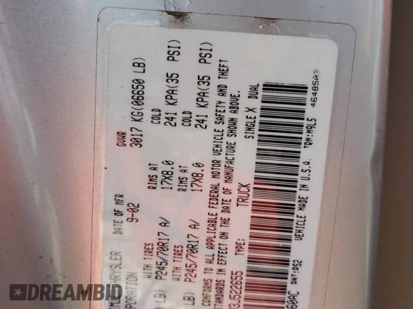 2003 Dodge 1500 ST z VIN 1D7HA18Z93J522655, wystawiony jako Copart lot #90313735 z przebiegiem 113 219 mil mil oraz Czysty tytuł • Clean title. Historia ofert i sprzedaży dostępna na DreamBid. Obrazek 12.