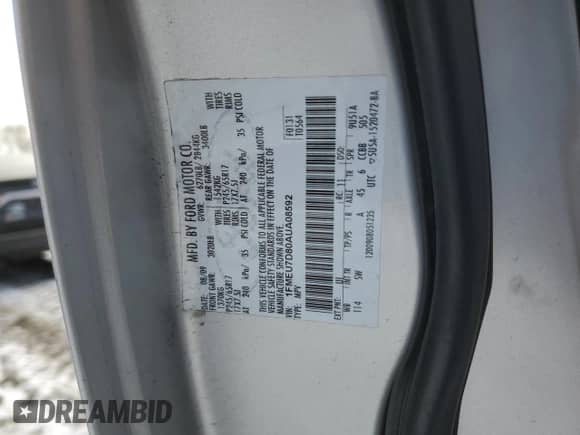 2010 Ford Explorer with VIN 1FMEU7D80AUA08592, listed as a Copart auction lot 88688615 with 149,113 mi miles and Salvage title. Bid and sale history available at DreamBid. Image 13.