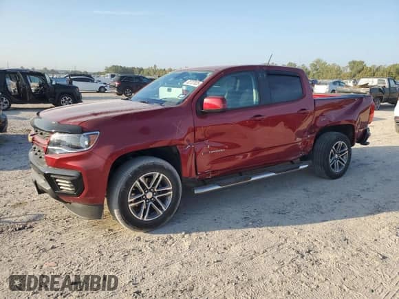 2021 Chevrolet Colorado 2WD Work Truck with VIN 1GCGSBEN6M1226164, listed as a Copart auction lot 82707835 with 34,658 mi miles and Salvage title. Bid and sale history available at DreamBid. Image 1.
