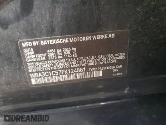 2015 BMW 3 Series 328i с VIN WBA3C1C57FK124861, выставлен на аукционе Copart как лот 82209525 с пробегом 99 882 миль миль и Чистый • Clean title. История ставок и продаж доступна на DreamBid. Изображение 12.