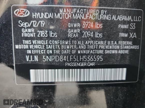 2020 Hyundai Elantra Value Edition z VIN 5NPD84LF5LH536595, wystawiony jako Copart lot #86671065 z przebiegiem 82 006 mil mil oraz Szkoda całkowita • Salvage title. Historia ofert i sprzedaży dostępna na DreamBid. Obrazek 13.