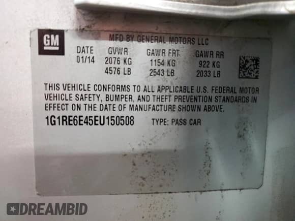 2014 Chevrolet Volt с VIN 1G1RE6E45EU150508, выставлен на аукционе Copart как лот 90781195 с пробегом 193 758 миль миль и Чистый • Clean title. История ставок и продаж доступна на DreamBid. Изображение 12.