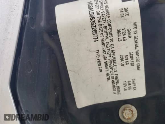 2006 Saturn ION z VIN 1G8AL58B36Z208774, wystawiony jako Copart lot #61066825 z przebiegiem 94 548 mil mil oraz Czysty tytuł • Clean title. Historia ofert i sprzedaży dostępna na DreamBid. Obrazek 12.