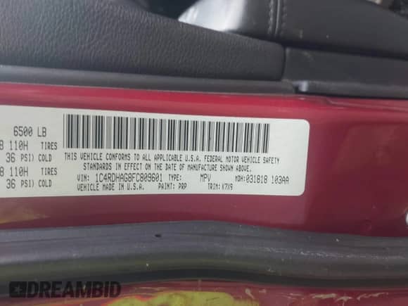 2015 Dodge Durango SXT с VIN 1C4RDHAG8FC809601, выставлен на аукционе IAAI как лот 43564133 с пробегом 223 487 миль миль и . История ставок и продаж доступна на DreamBid. Изображение 9.