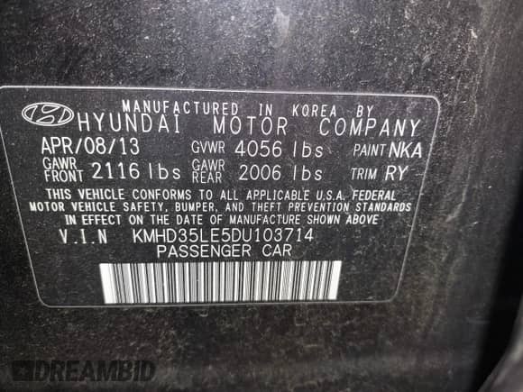 2013 Hyundai Elantra с VIN KMHD35LE5DU103714, выставлен на аукционе IAAI как лот 43356982 с пробегом 107 558 миль миль и . История ставок и продаж доступна на DreamBid. Изображение 9.
