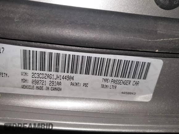 2018 Dodge Challenger SXT Plus с VIN 2C3CDZAG1JH144904, выставлен на аукционе IAAI как лот 43345739 с пробегом 79 225 миль миль и . История ставок и продаж доступна на DreamBid. Изображение 9.