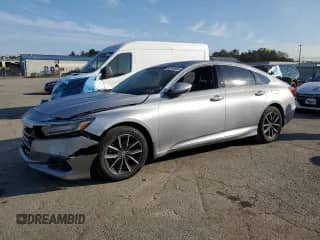 2022 Honda Accord EX-L z VIN 1HGCV1F5XNA009332, wystawiony jako Copart lot #80754995 z przebiegiem 35 601 mil mil oraz Szkoda całkowita • Salvage title. Historia ofert i sprzedaży dostępna na DreamBid. Obrazek 1.