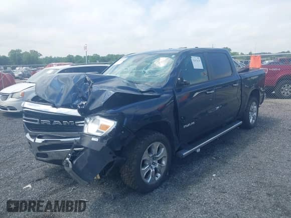 2020 Ram 1500 Big Horn with VIN 1C6RRFFG9LN380197, listed as a IAAI auction lot 42415429 with 72,140 mi miles and . Bid and sale history available at DreamBid. Image 2.
