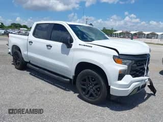 2024 Chevrolet Silverado 1500 Custom with VIN 3GCPABEKXRG142558, listed as a IAAI auction lot 42202125 with 11,736 mi miles and . Bid and sale history available at DreamBid. Image 1.