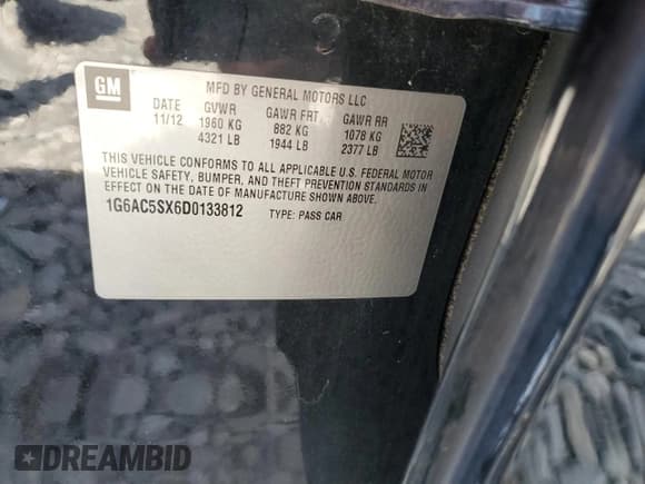 ✅ 2013 Cadillac ATS Performance • VIN: 1G6AC5SX6D0133812 • Lot: 70890735. Wystawiony na Copart z przebiegiem 82 010 mil. Bezpłatny archiwum sprzedaży aukcyjnych z USA i szczegółowy raport historii pojazdu na DreamBid. Zdjęcie 12.