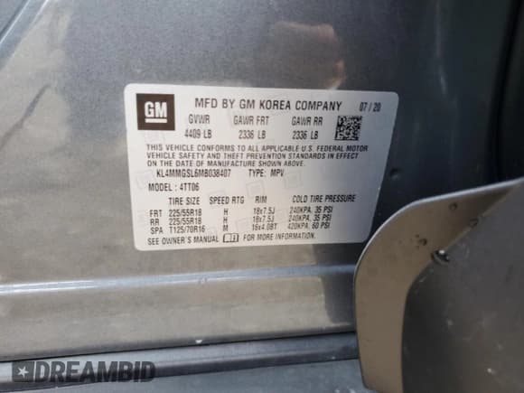 ✅ 2021 Buick Encore GX Essence • VIN: KL4MMGSL6MB038407 • Лот: 71622785. Опубликован ранее на Copart с пробегом 51 515 миль. Бесплатный доступ к архиву аукционных продаж из США и подробный отчёт об истории автомобиля на DreamBid. Изображение 12.