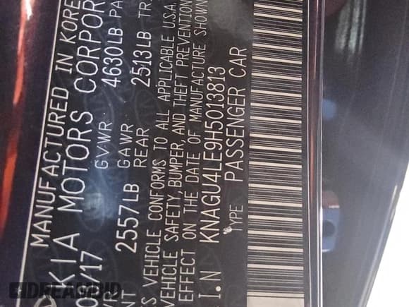 ✅ 2017 Kia Optima EX • VIN: KNAGU4LE9H5013813 • Лот: 86502125. Опубликован ранее на Copart с пробегом 92 183 миль. Бесплатный доступ к архиву аукционных продаж из США и подробный отчёт об истории автомобиля на DreamBid. Изображение 12.