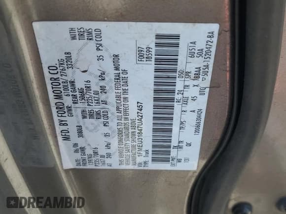 ✅ 2007 Ford Explorer Sport Trac XLT • VIN: 1FMEU31847UA27457 • Lot: 55339935. Wystawiony na Copart z przebiegiem 176 159 mil. Bezpłatny archiwum sprzedaży aukcyjnych z USA i szczegółowy raport historii pojazdu na DreamBid. Zdjęcie 12.