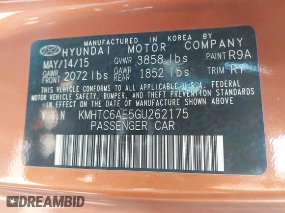 ✅ 2016 Hyundai Veloster Turbo Rally Edition • VIN: KMHTC6AE5GU262175 • Lot: 41418071. Wystawiony na IAAI z przebiegiem 98 394 mil. Bezpłatny archiwum sprzedaży aukcyjnych z USA i szczegółowy raport historii pojazdu na DreamBid. Zdjęcie 9.