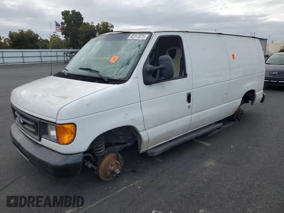 ✅ 2007 Ford Econoline Cargo Commercial • VIN: 1FTSE34LX7DA95623 • Lot: 92317075. Listed on Copart with Not provided. Free auction sales archive from the USA and detailed vehicle history report at DreamBid. Image 1.