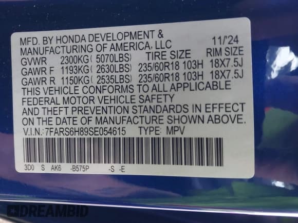 ✅ 2025 Honda CR-V Sport-L • VIN: 7FARS6H89SE054615 • Lot: 43514172. Wystawiony na IAAI z przebiegiem 6 051 mil. Bezpłatny archiwum sprzedaży aukcyjnych z USA i szczegółowy raport historii pojazdu na DreamBid. Zdjęcie 9.