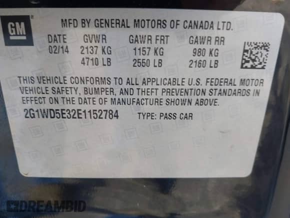 2014 Chevrolet Impala Police Police z VIN 2G1WD5E32E1152784, wystawiony jako IAAI lot #42370670 z przebiegiem 150 931 mil mil oraz . Historia ofert i sprzedaży dostępna na DreamBid. Obrazek 9.