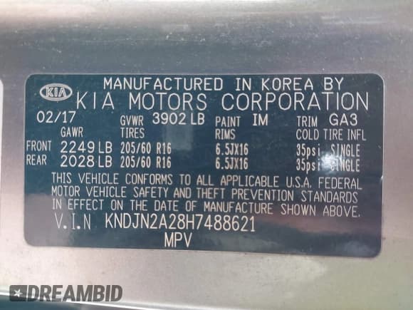 ✅ 2017 Kia Soul • VIN: KNDJN2A28H7488621 • Lot: 43310652. Wystawiony na IAAI z przebiegiem 55 324 mil. Bezpłatny archiwum sprzedaży aukcyjnych z USA i szczegółowy raport historii pojazdu na DreamBid. Zdjęcie 9.